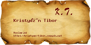 Kristyán Tibor névjegykártya
